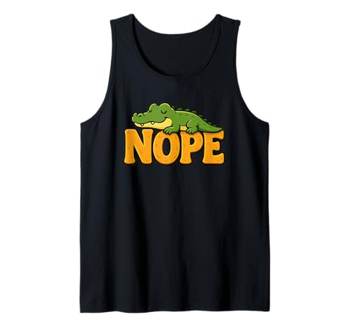 Lustiges Krokodil Nope Lazy Animal Lover Jungen Mädchen Kinder Tank Top von CrocodileAxis1