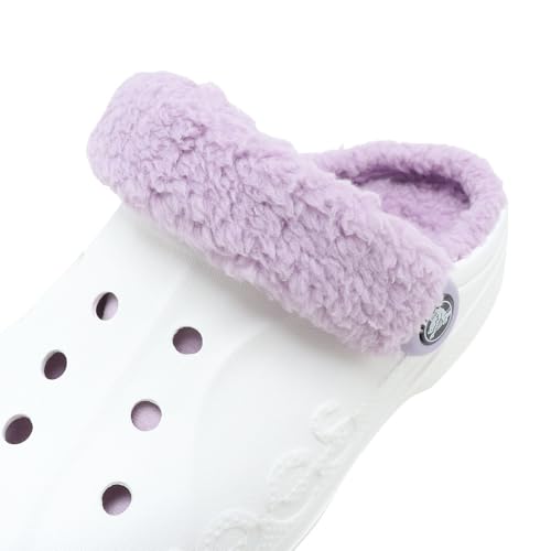 Crocs Baya Lined Fuzz-Strap Clog 38-39 EU White/Lavender von Crocs