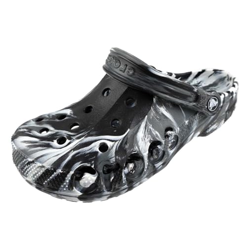 Crocs Baya Marbled Tie Dye Clog, schwarz/weiß, 42/43 EU von Crocs