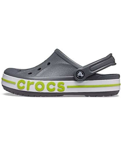 Crocs Bayaband Clogs für Damen und Herren mit Fersenriemen für sicheren Halt 36-37 EU Slate Grey/Lime Punch von Crocs