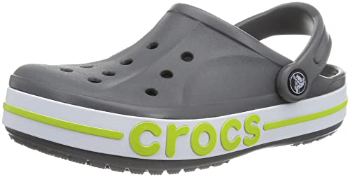 Crocs Bayaband Clogs für Damen und Herren mit Fersenriemen für sicheren Halt 37-38 EU Slate Grey/Lime Punch von Crocs