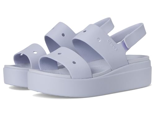 Crocs Brooklyn 4u Damen-Sandalen mit niedrigem Keilabsatz, Purple Moon, 38-39 EU von Crocs
