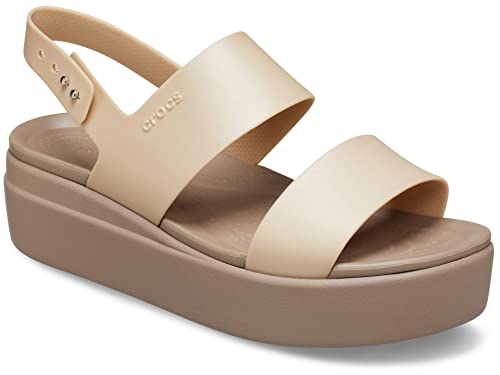 Crocs Brooklyn Low Wedge, Outdoor-Sandalen für Damen, Metallic Champagner, 37/38 EU von Crocs