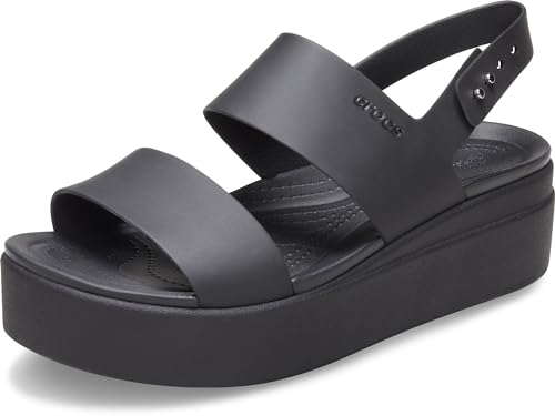 Crocs womens Brooklyn Low Wedge Wedge Sandal, Black/Black, 34/35 EU von Crocs