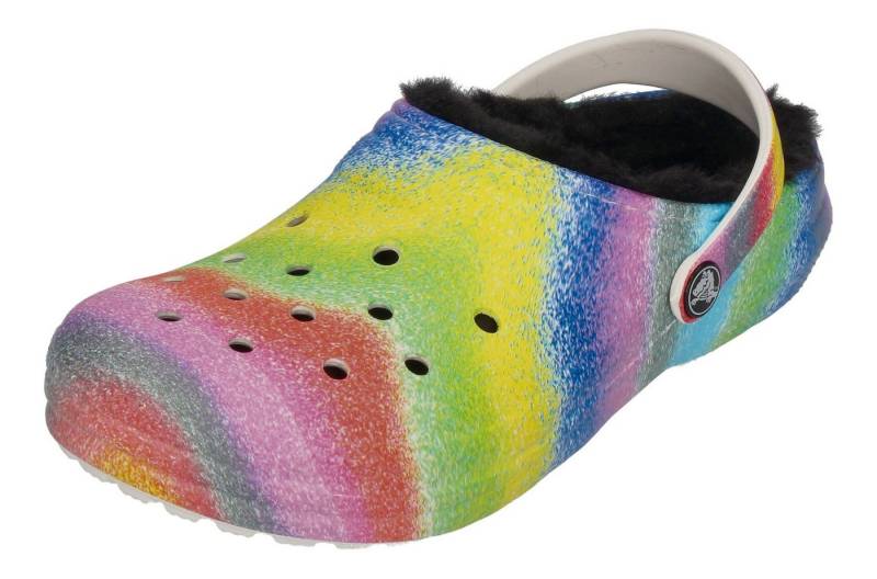 Crocs CLASSIC LINED SPRAY DYE CLOG KIDS Hausschuh White Multi von Crocs