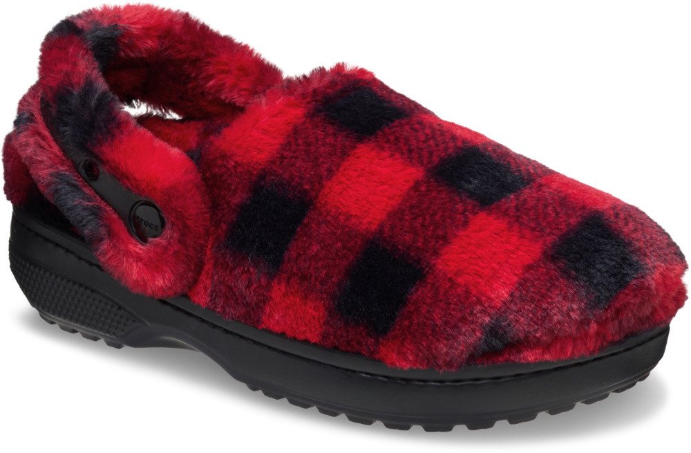 Crocs Classic Buff Check Cozzy Slipper Hausschuh Pantoffel, Mule mit kariertem Muster von Crocs