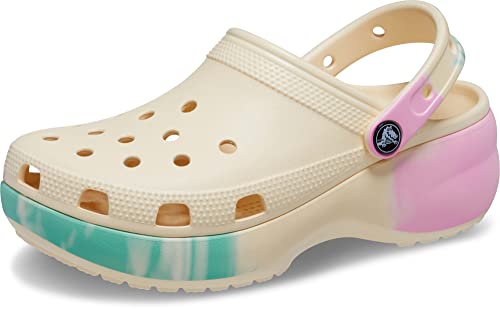 Crocs Damen Classic Platform Clog W Holzschuh, Vanilla/Multi, 45 EU von Crocs