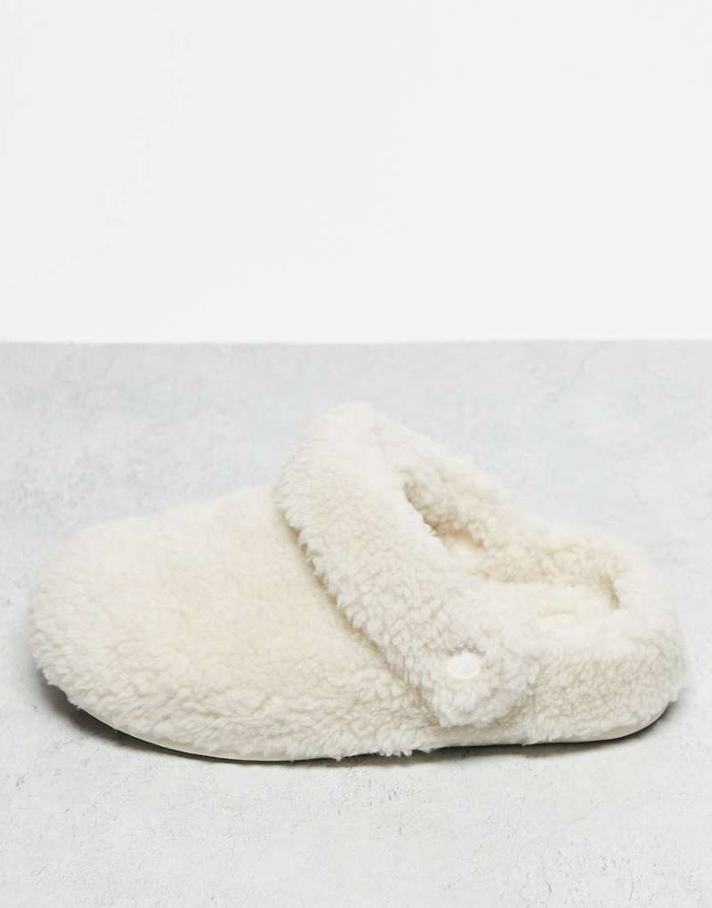 Crocs - Cozzzy - Unisex-Hausschuhe aus Fleece in Creme-Neutral von Crocs