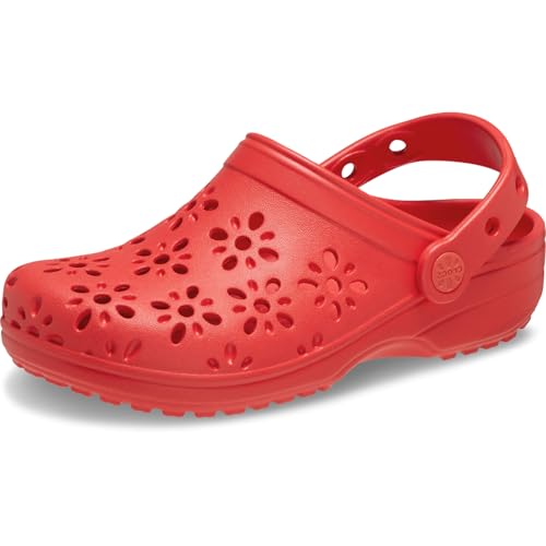 Crocs Unisex Kinder Classic Floral Cut Out Clog T Clog, Cherry Red, 25/26 EU von Crocs