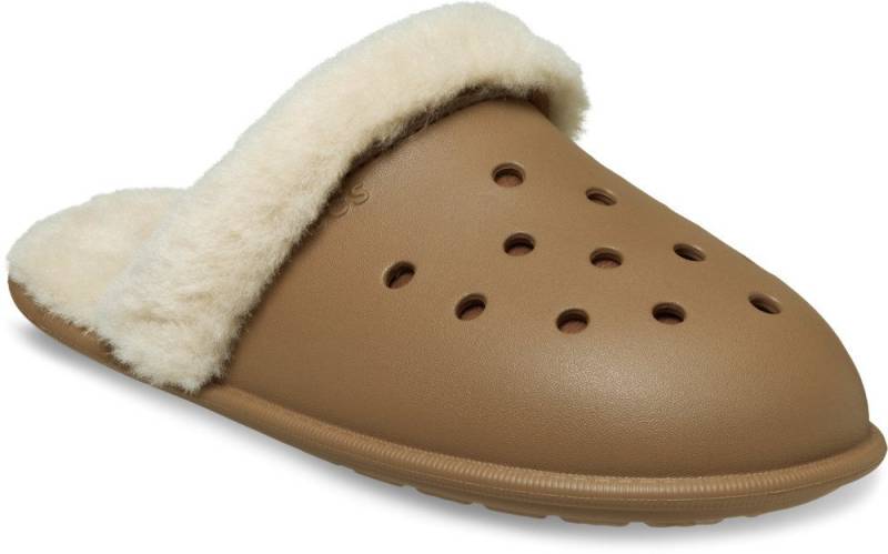 Crocs Classic Fuzz Scuff Pantoffel Hausschuh, Clog mit Warmfutter von Crocs
