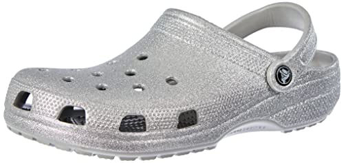 Crocs Unisex Classic Glitter Clog, Silver, 2 UK von Crocs