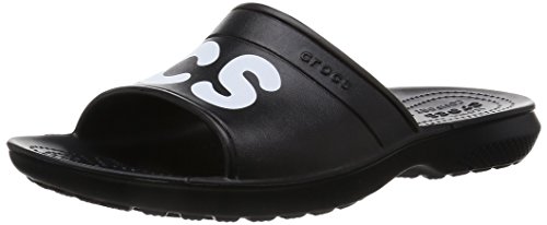 Crocs Classic Graphic Slides, Unisex - Erwachsene Pantoletten, Schwarz (Black/White), 39/40 EU von Crocs