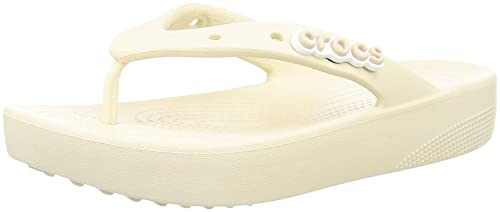 Crocs Women's Classic Platform Flip W Clog, Bone, 9 UK von Crocs