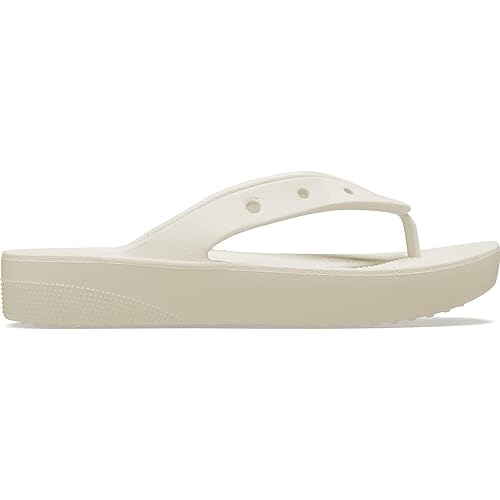 Crocs Women's Classic Platform Flip W Clog, Bone, 9 UK von Crocs