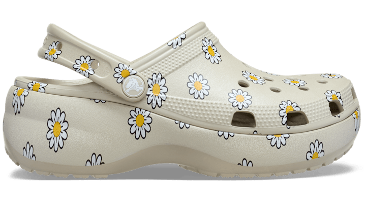Crocs | Damen | Classic Platform Floral  | Clogs | Grau | 34 von Crocs