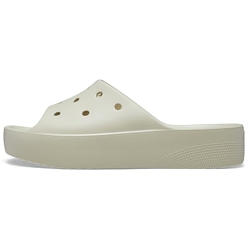 Crocs Classic Platform Slide 36-37 EU Bone von Crocs