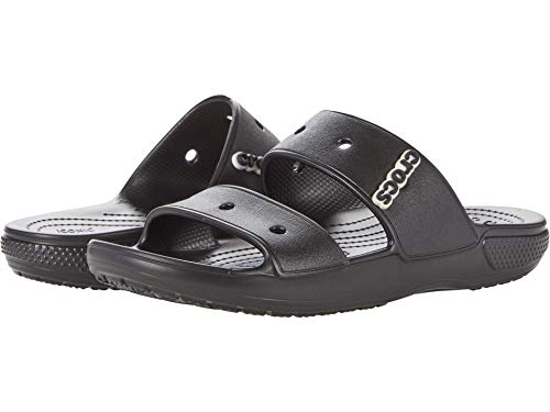 Crocs Classic Sandal, Unisex-Erwachsene Sandalen mit zwei Riemen, Slip-On-Slider, Schwarz, Größe 46-47 von Crocs