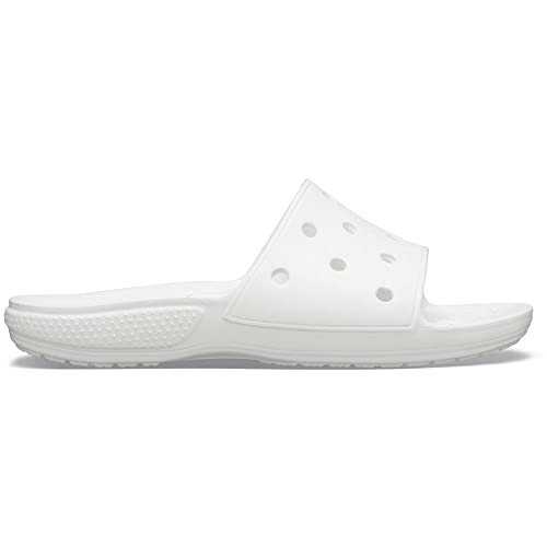 Crocs Classic Slide – Unisex Sandalen für Erwachsene – Bequeme Schuhe für den Strand – Weiß – Größe 45-46 von Crocs
