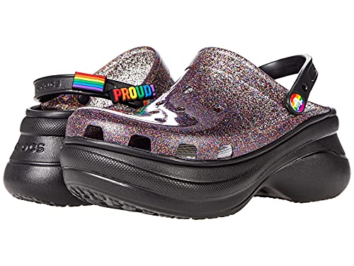 Crocs Classic Translucent Glitter Bae Clog Black/Rainbow 11 M von Crocs