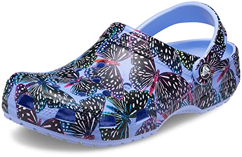 Crocs Unisex Klassieke Bedrukte Bloemen Klompen Holzschuh, Moon Jelly/Multi Butterfly, 39 EU von Crocs