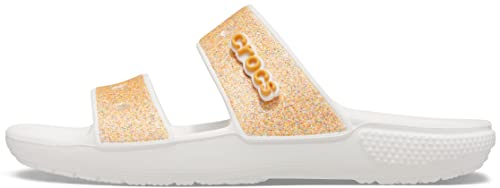 Crocs ClassicCrocsGlitterSandal, Holzschuh, Orange Sorbet Glitter, von Crocs