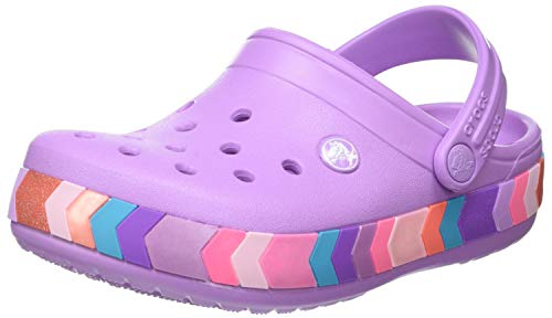 Crocs Unisex Kinder Crocband Chevron Beaded Clog, Orchid, 22-23 von Crocs