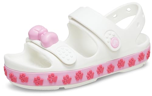 Crocs Crocband Cruiser Sandal T, Sandale, White/Pink Tweed,24/25 EU von Crocs