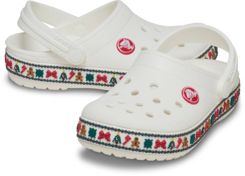 Crocs Crocband Holiday Clog T Clog Weihnachtsschuh, Hausschuh mit buntem Festive Print von Crocs