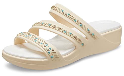 Crocs Damen Boca Verzierte Riemchenkeile | Sandalen, Vanille, 35 EU von Crocs