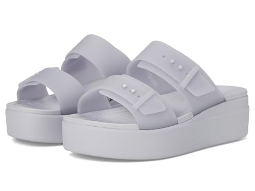 Crocs Herren Brooklyn BuckleFrostedLowWedge Sandalen, Purple Moon, 33/34 EU von Crocs