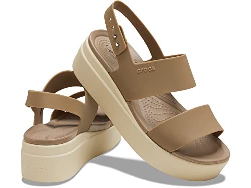 Crocs Damen Brooklyn Low Wedge Sandalen, Khaki Bone, 32/33 EU von Crocs