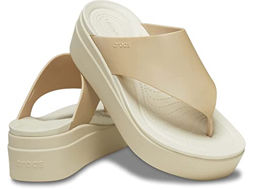 Crocs Damen Brooklyn Platform Flip Flop Flipflop, Champagner/Knochen, 42.5 EU von Crocs