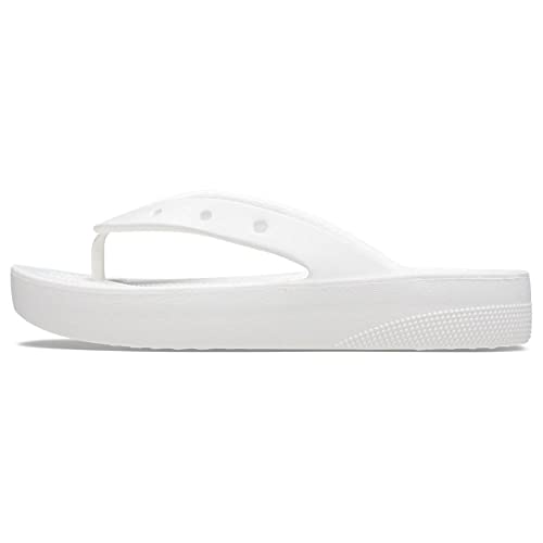 Crocs Women's Classic Platform Flip W Clog, White, 5 UK von Crocs