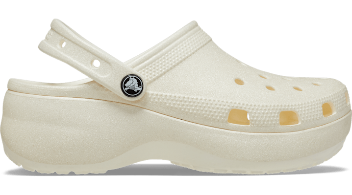 Crocs | Damen |  Classic Platform Glitter  | Clogs | Weiß | 42 von Crocs