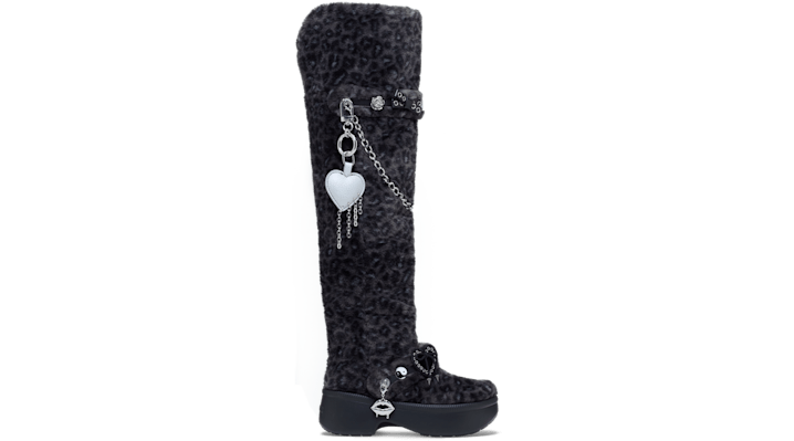 Crocs | Damen | Classic Unfurgettable Leopard Knee High Boot | Stiefel | Schwarz | 38 von Crocs