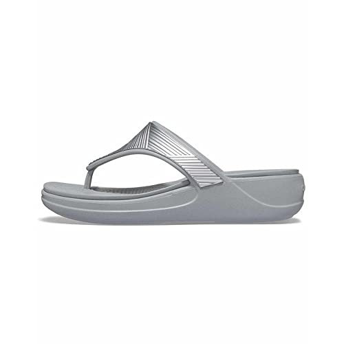 Crocs Damen Crocs Monterey Metallic Wgfpw Keilsandale, Silber, 36/37 EU von Crocs