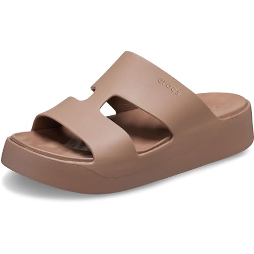 Crocs Damen Getaway Plateau H-Riemen Slide Sandal, Latte, Größe 39, latte, 38/39 EU von Crocs