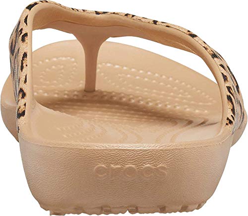 Crocs Women's Kadee Ii Leopard Flip W Clog, Leopard Gold, 2 UK Men 3 UK Women von Crocs