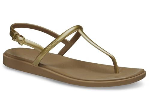 Crocs Women's Miami Thong Sandal Flat, Sepia Metallic, 37-38 EU von Crocs