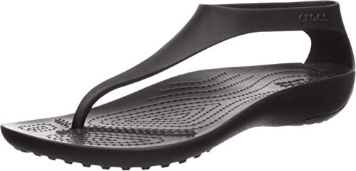 Crocs Damen Serena Flip Flop | Bequeme Sandalen, Schwarz, 33/34 EU von Crocs