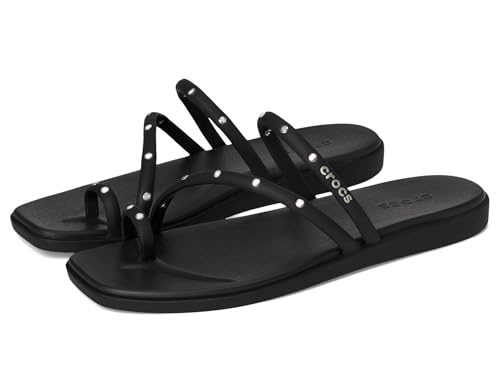 Crocs Herren Miami Studded Toe Loop Sandal Sandalen, Black, 34/35 EU von Crocs
