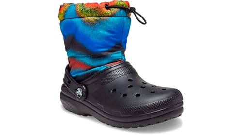 Crocs Kids' Classic Lined Spray Dye Neo Puff Boot 28-29 EU Black/Multi von Crocs