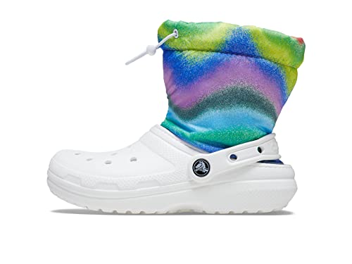 Crocs Kids' Classic Lined Spray Dye Neo Puff Boot 30-31 EU White/Multi von Crocs