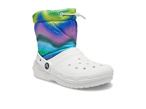 Crocs Kids' Classic Lined Spray Dye Neo Puff Boot 32-33 EU White/Multi von Crocs