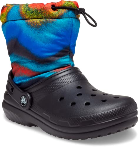 Crocs Kids' Classic Lined Spray Dye Neo Puff Boot 33-34 EU Black/Multi von Crocs