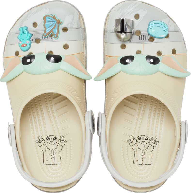 Crocs Kids Grogu Classic Clog Hausschuh altweiß in EU 29-30 von Crocs