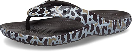 Crocs Klassische Flip-Flops f r Erwachsene, Khaki/Leopard, 40/43 EU von Crocs