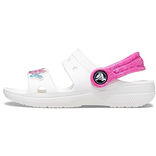 Crocs Klassische Unisex-Kinder-Sandalen, Weiss/opulenter Garten von Crocs