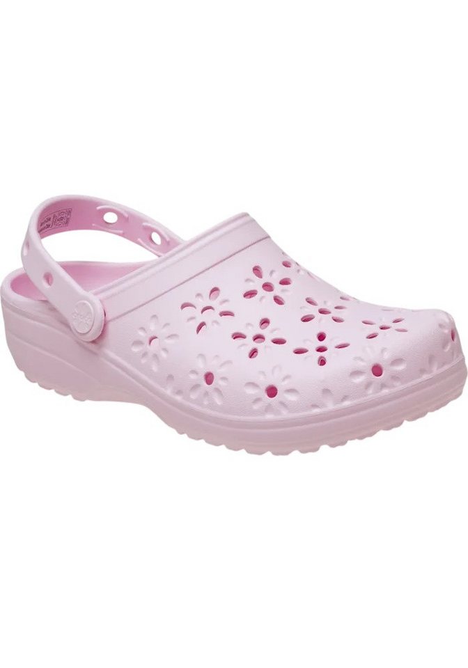 Crocs Sandale Classic Floral Cut Out Clog pink Damen Badeschuh von Crocs