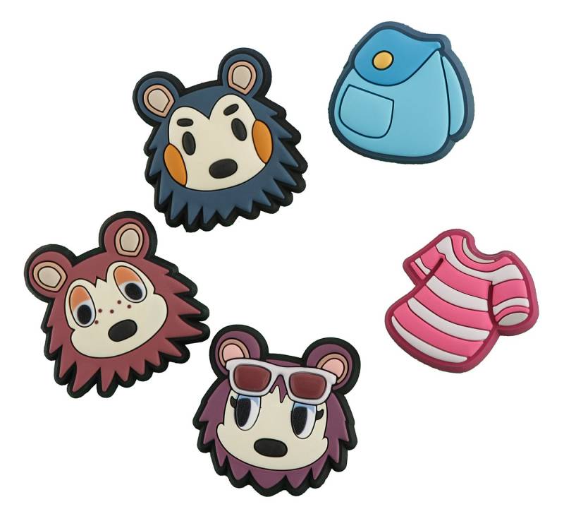 Crocs Schuhanstecker Jibbitz™ Animal Crossing 5 Pack (Set, 5-tlg., Kein Spielzeug. Nicht für Kinder unter 3 Jahren geeignet), Anstecker mit Animal Crossing Motiven von Crocs